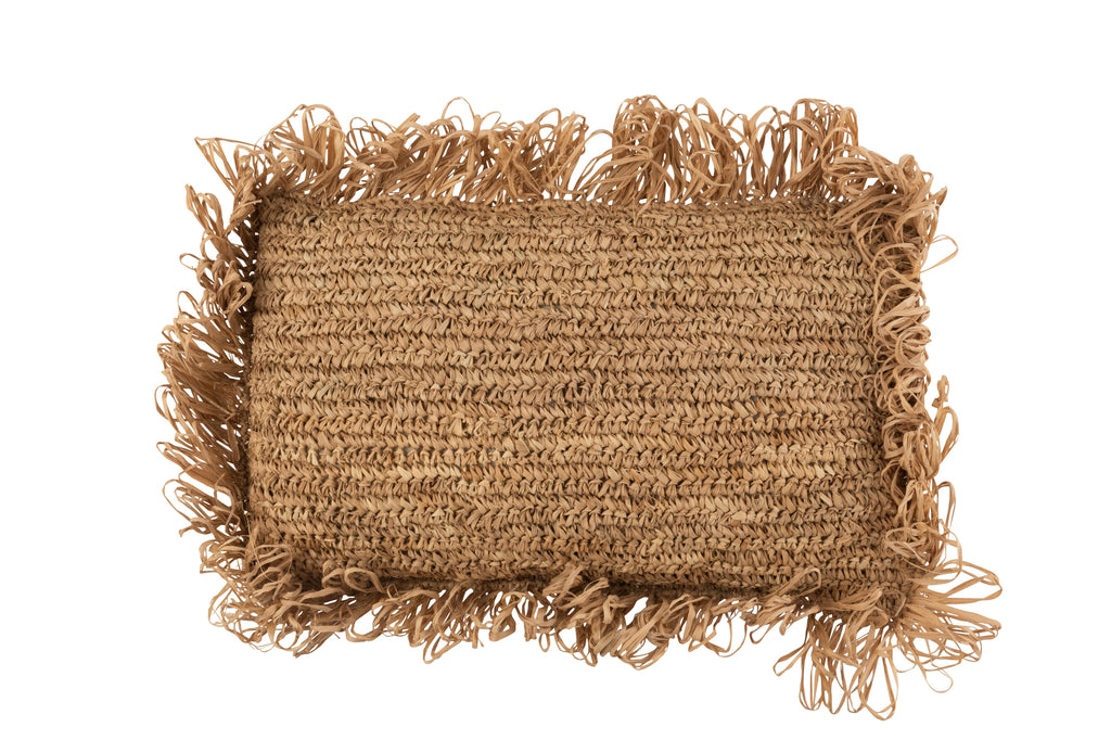 Kussen Raffia Natuurlijk - J-LINE
