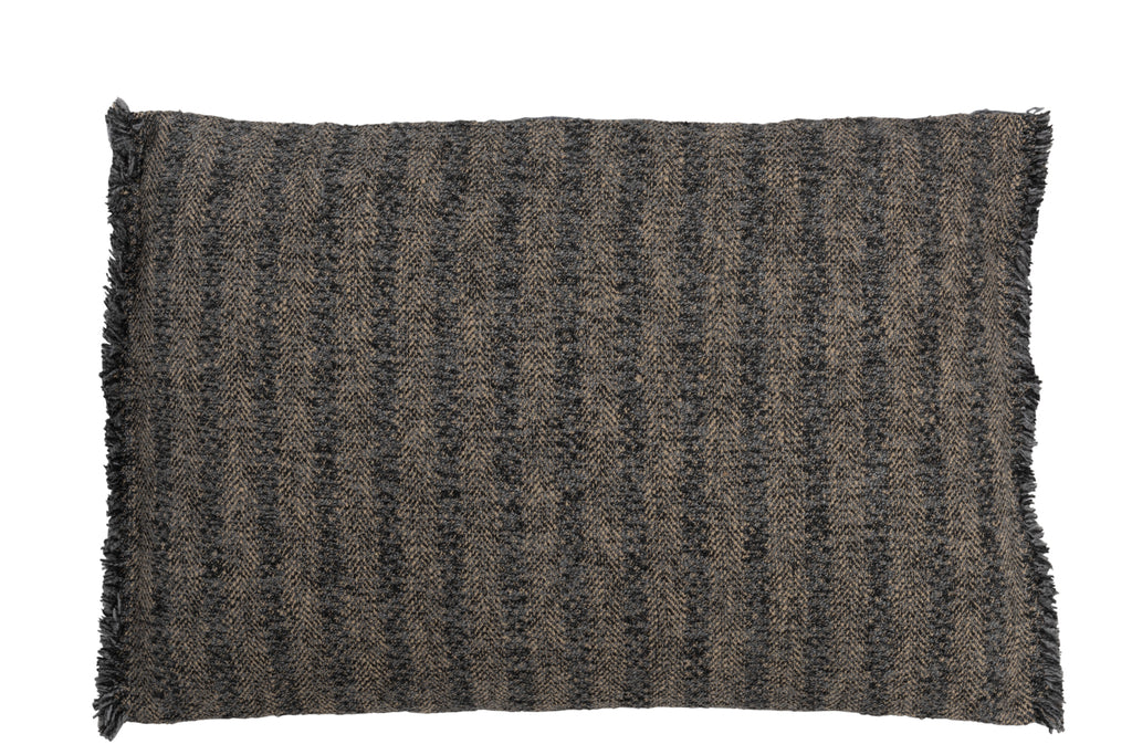 Kussen Etnisch Katoen Blauw/Beige - J-LINE