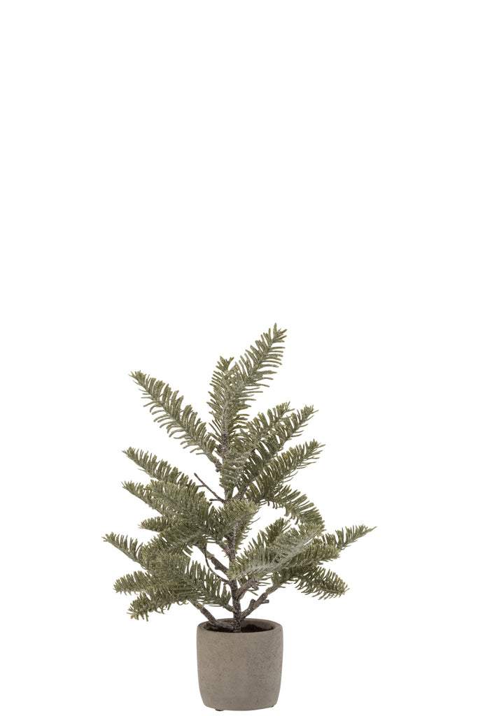 Dennentak in pot glitter plastic groen S - J-LINE