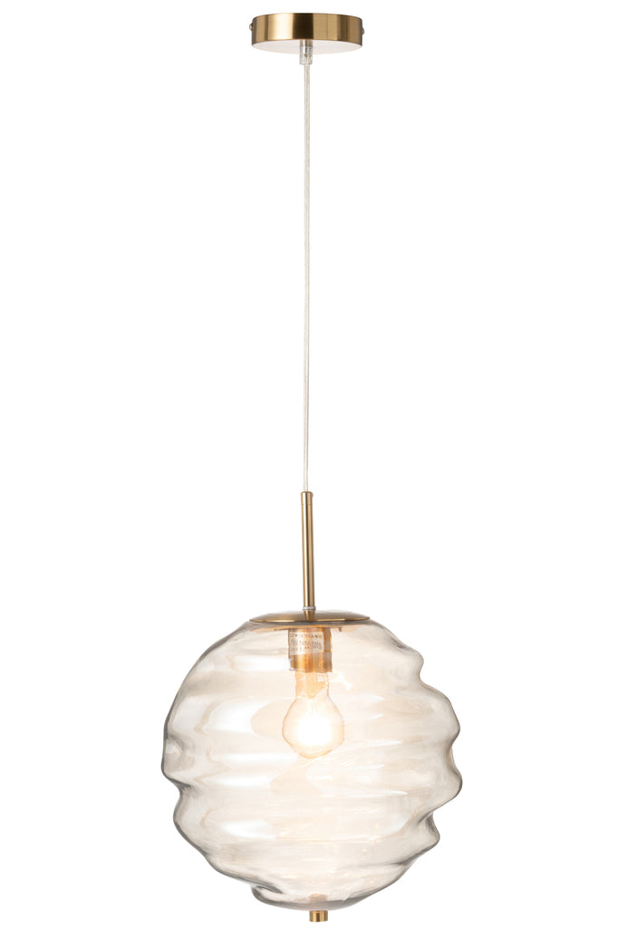 Hanglamp Honingraat Glas Cognac - J-LINE