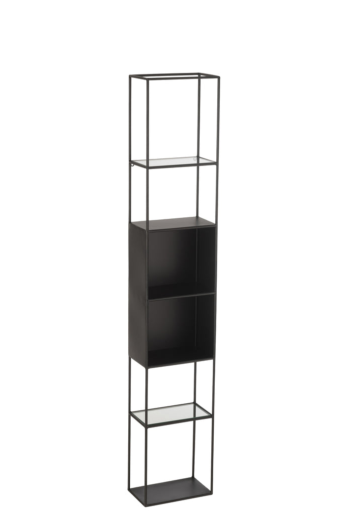 Boekenrek Ricard Metaal/Glas Zwart - J-LINE