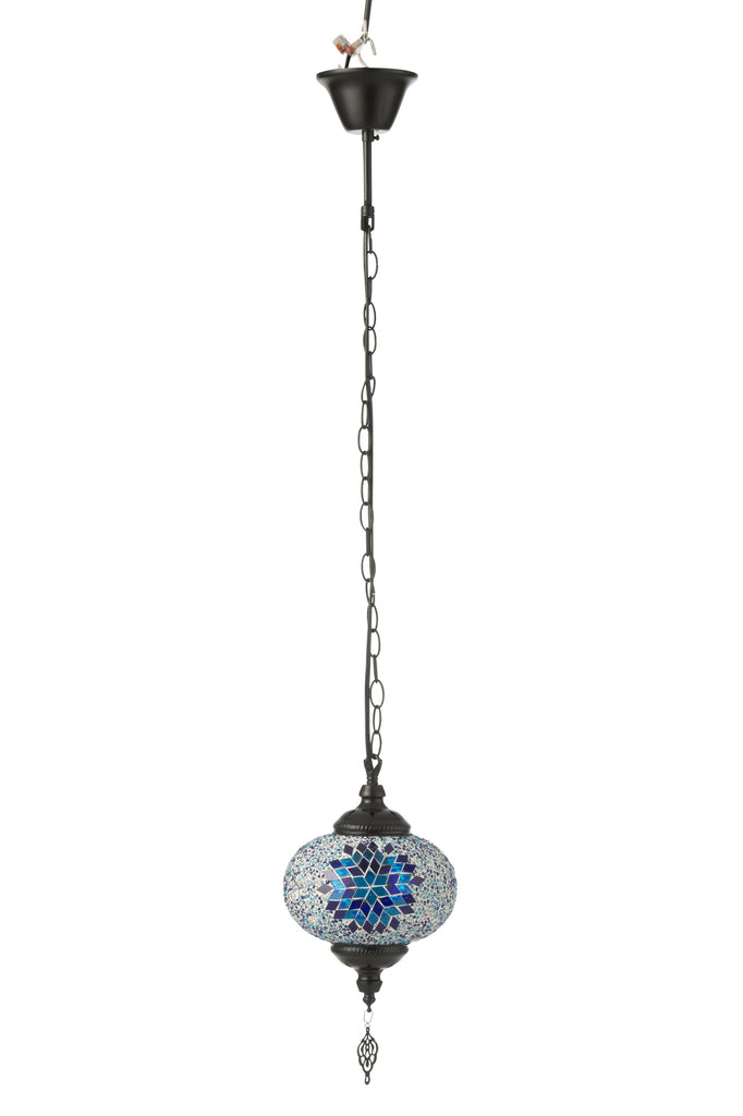 Hanglamp Mozaïek Glas/Metaal Blauw S - J-LINE
