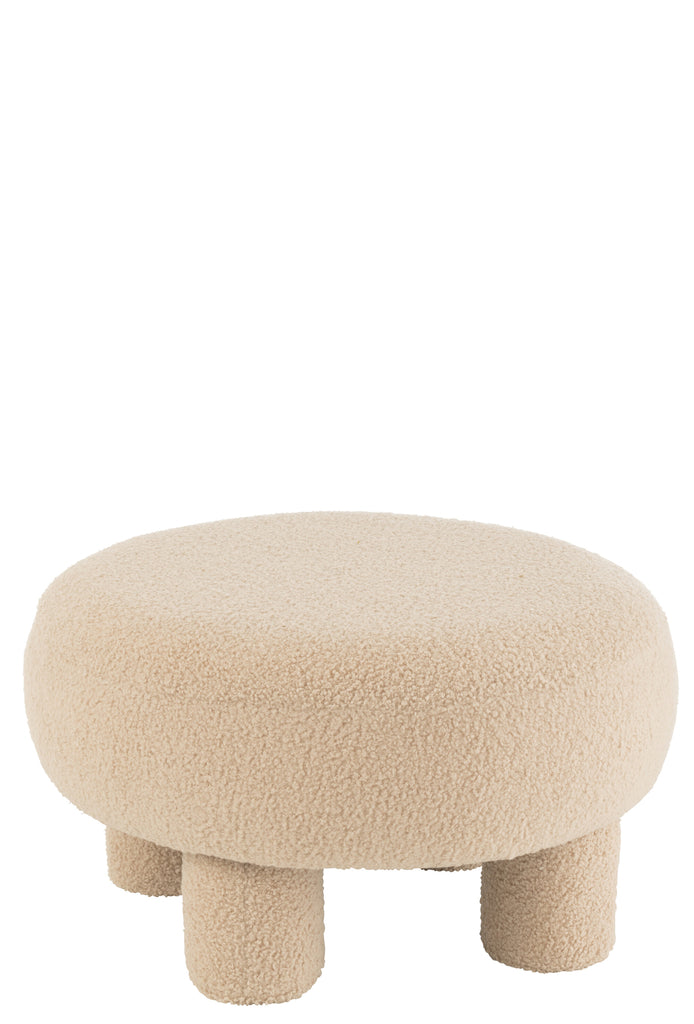 Kruk Teddy bouclé beige - J-LINE