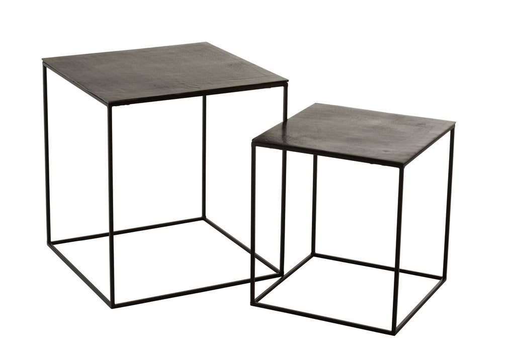 bijzettafels S/2 Geoxideerd Aluminium/IJzer - J-LINEAntiek Zwart