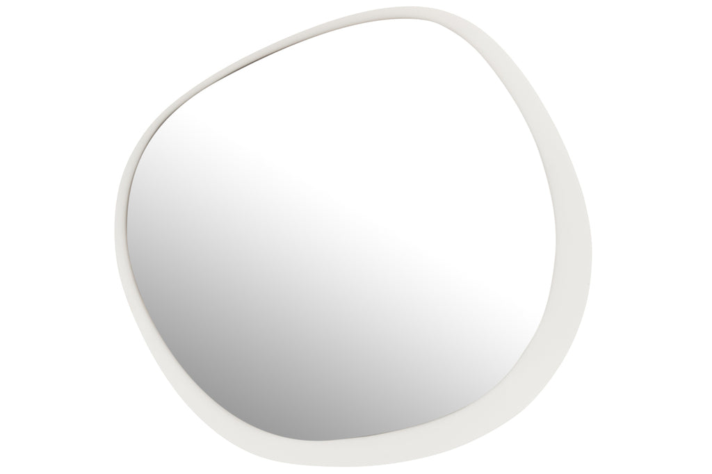Wandspiegel rond metaal/glas wit L - J-LINE