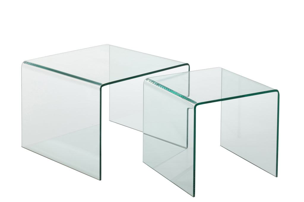 bijzettafels S/2 glas transparant - J-LINE
