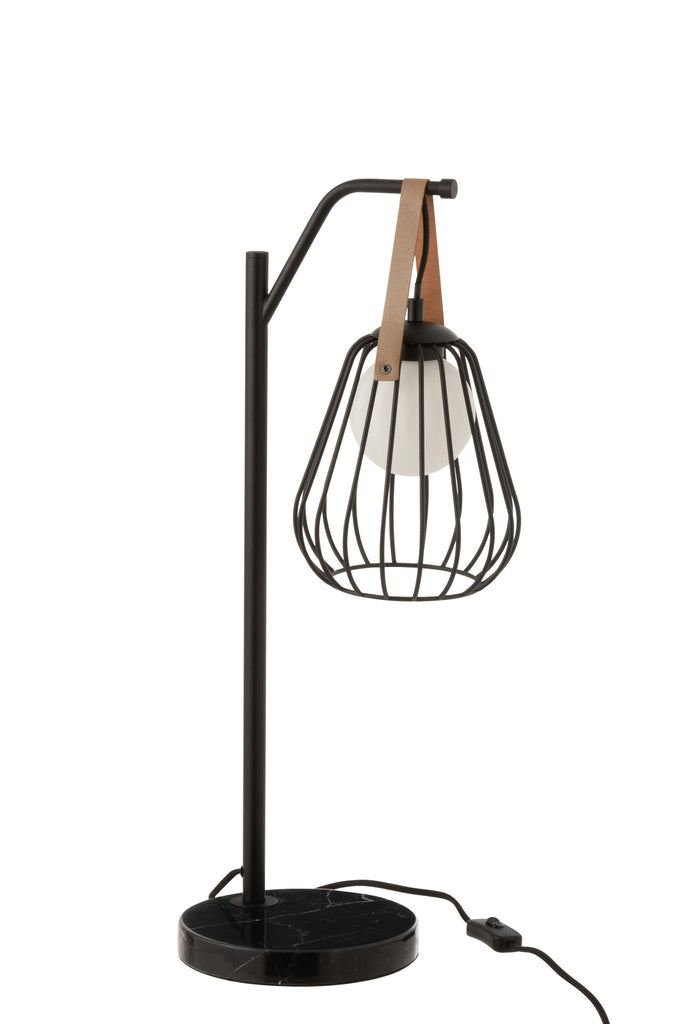 Lampe de table Ignes en acier/marbre noir - J-LINE
