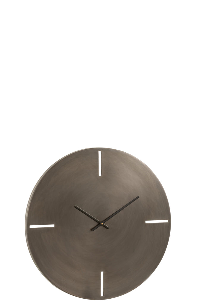 Klok Ronde Metaal Donkergrijs S - J-LINE