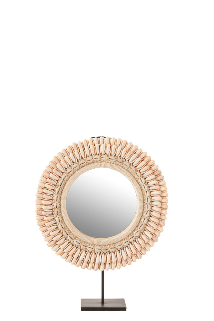 Miroir sur pied Mona Coquillages Rose Clair L - J-LINE