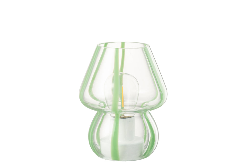 Lampe de table Rayures Verre Transparent/Vert S - J-LINE
