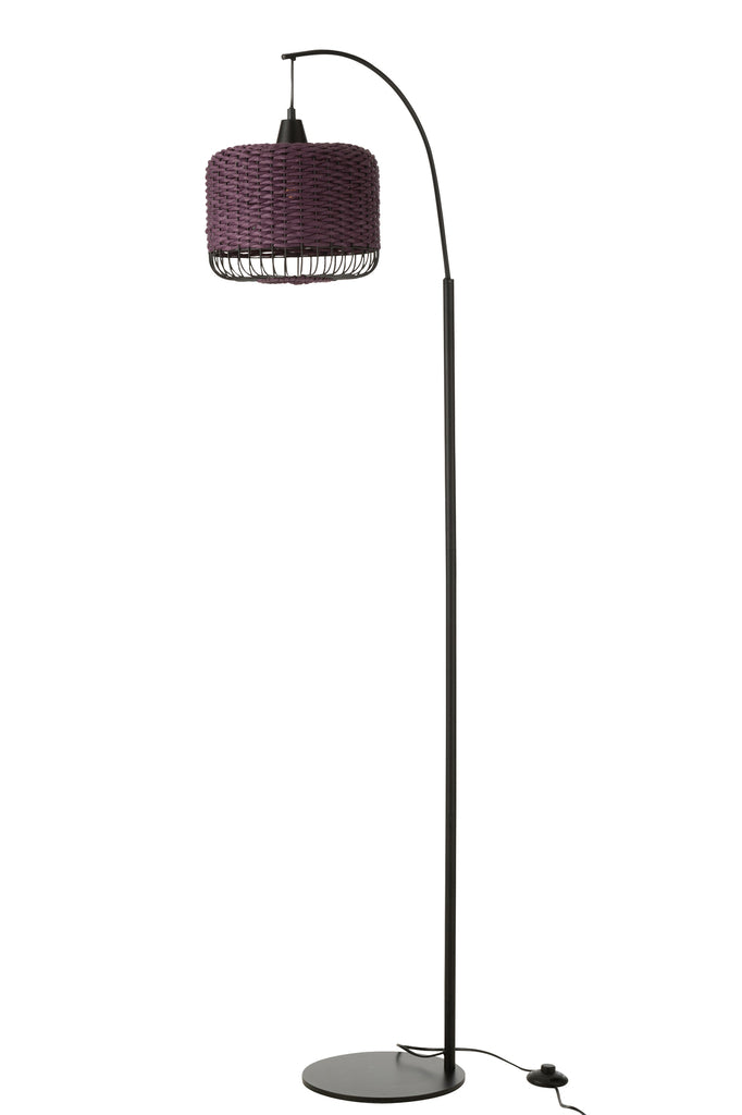 Lampadaire lanterne en métal violet - J-LINE