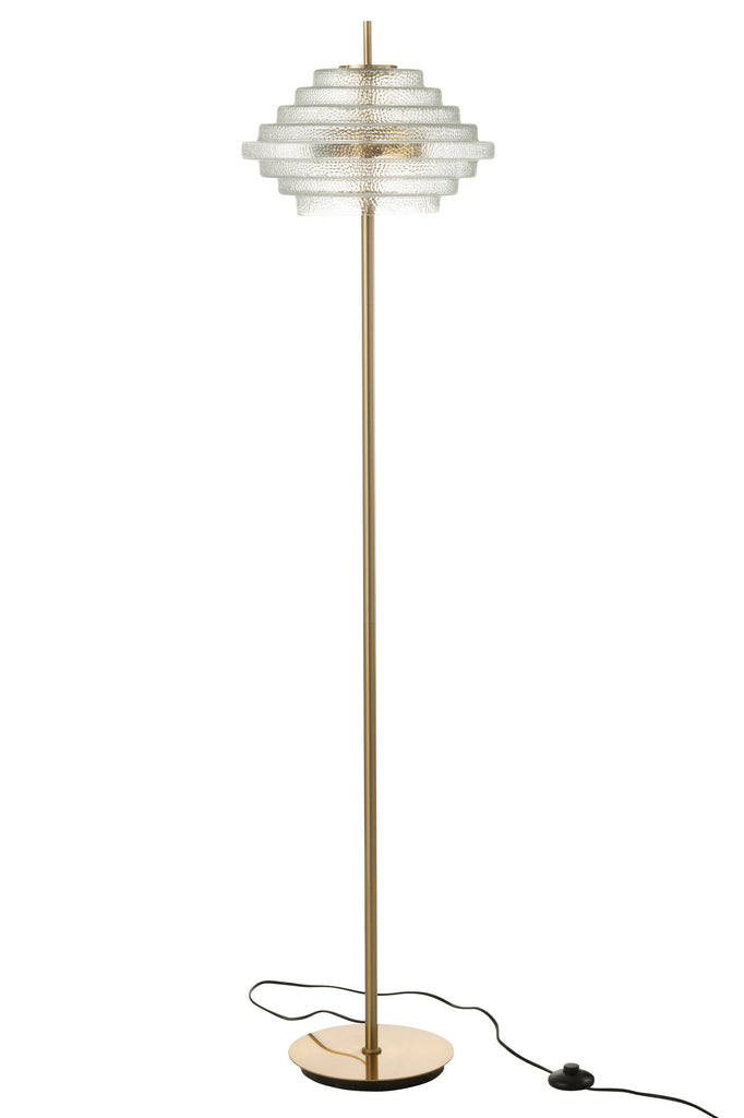 Lampadaire transparent en métal et verre - J-LINE