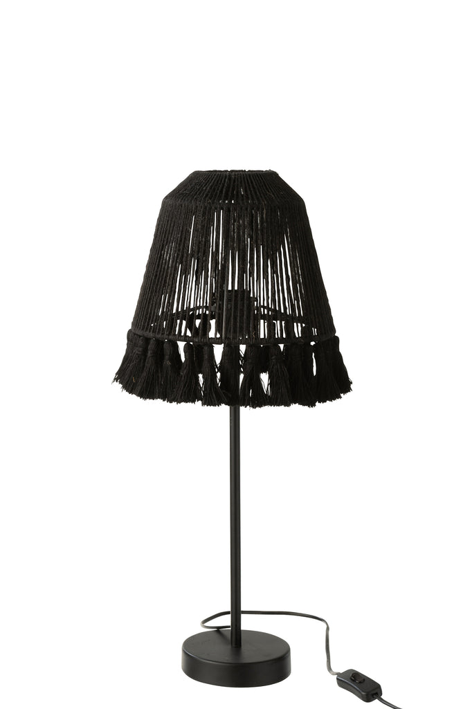 Lampe de table Mila en jute noire - J-LINE