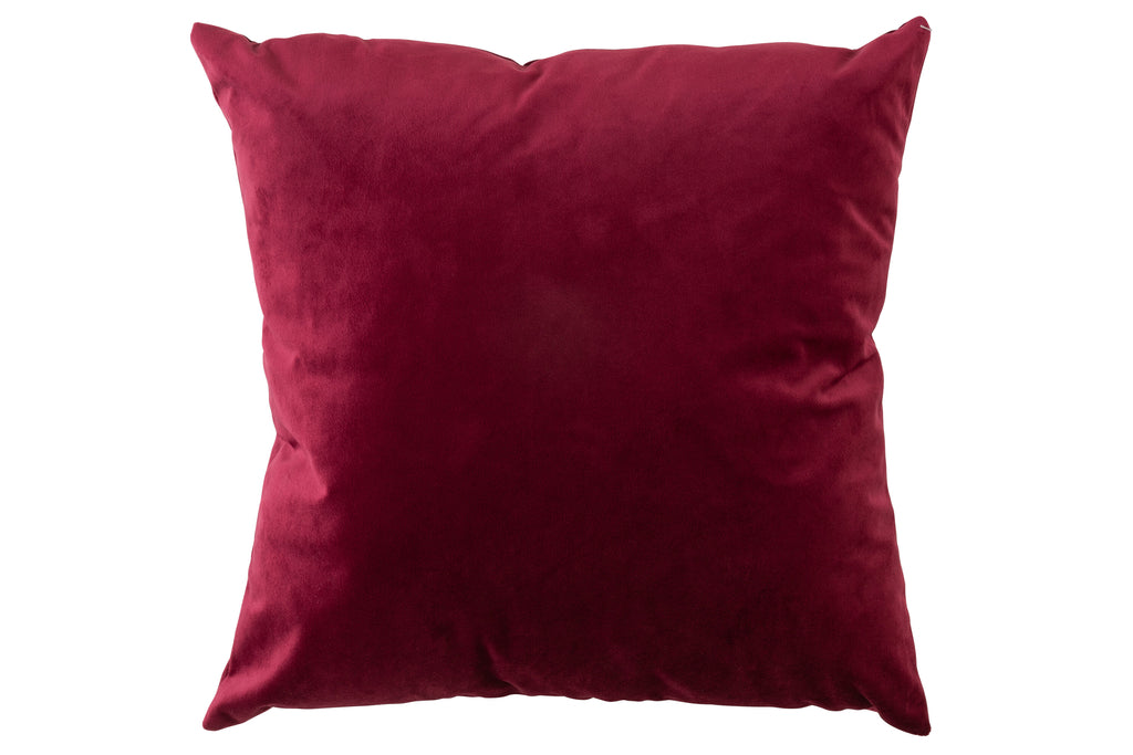 Kussen Fluweel Rood/Bordeauxrood - J-LINE