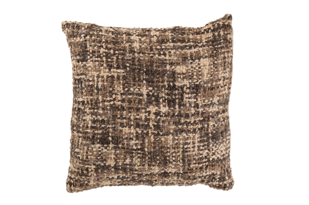 Kussen Tweed Acryl/Katoen Bruin/Beige - J-LINE