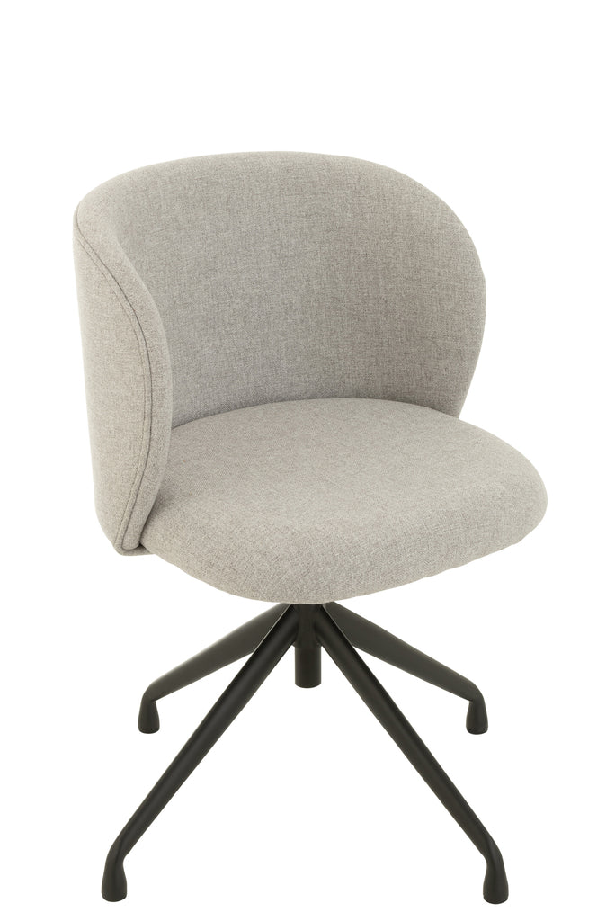 Chaise réglable et rotative Lin Gris - J-LINE