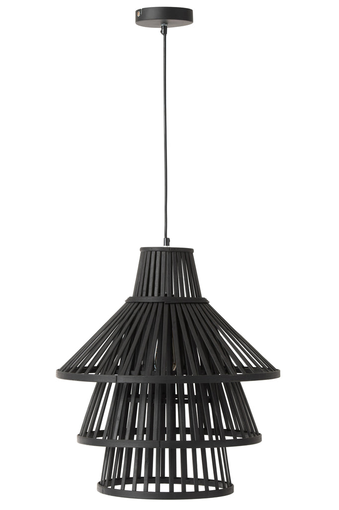 Hanglamp Lagen Bamboe Zwart L - J-LINE
