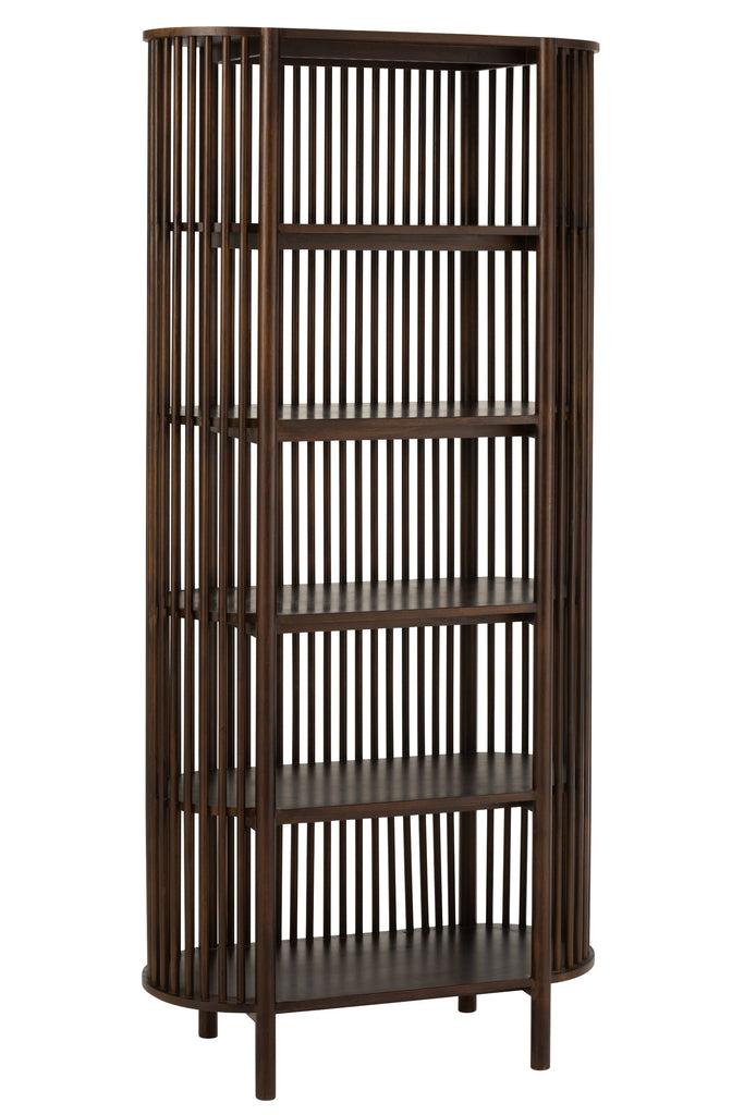 Étagère Conie 5 étagères Bois de manguier Marron foncé - J-LINE