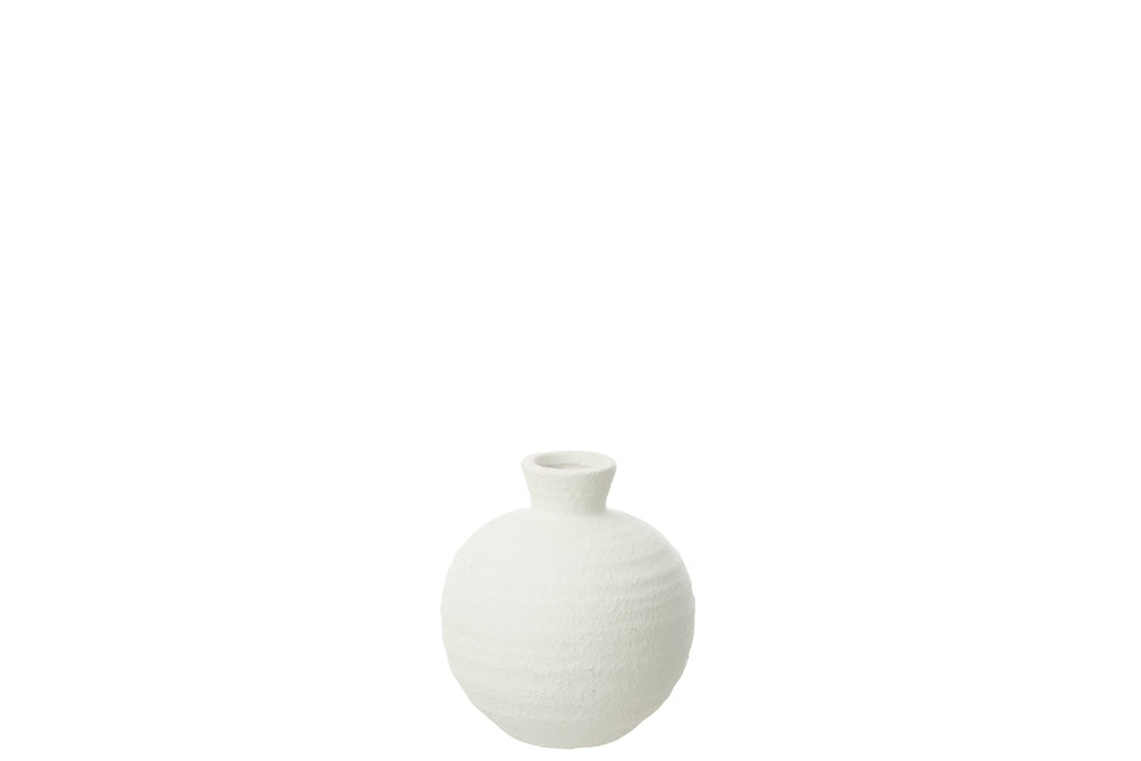 Vase Ballon Maru Argile Blanc - J-LINE