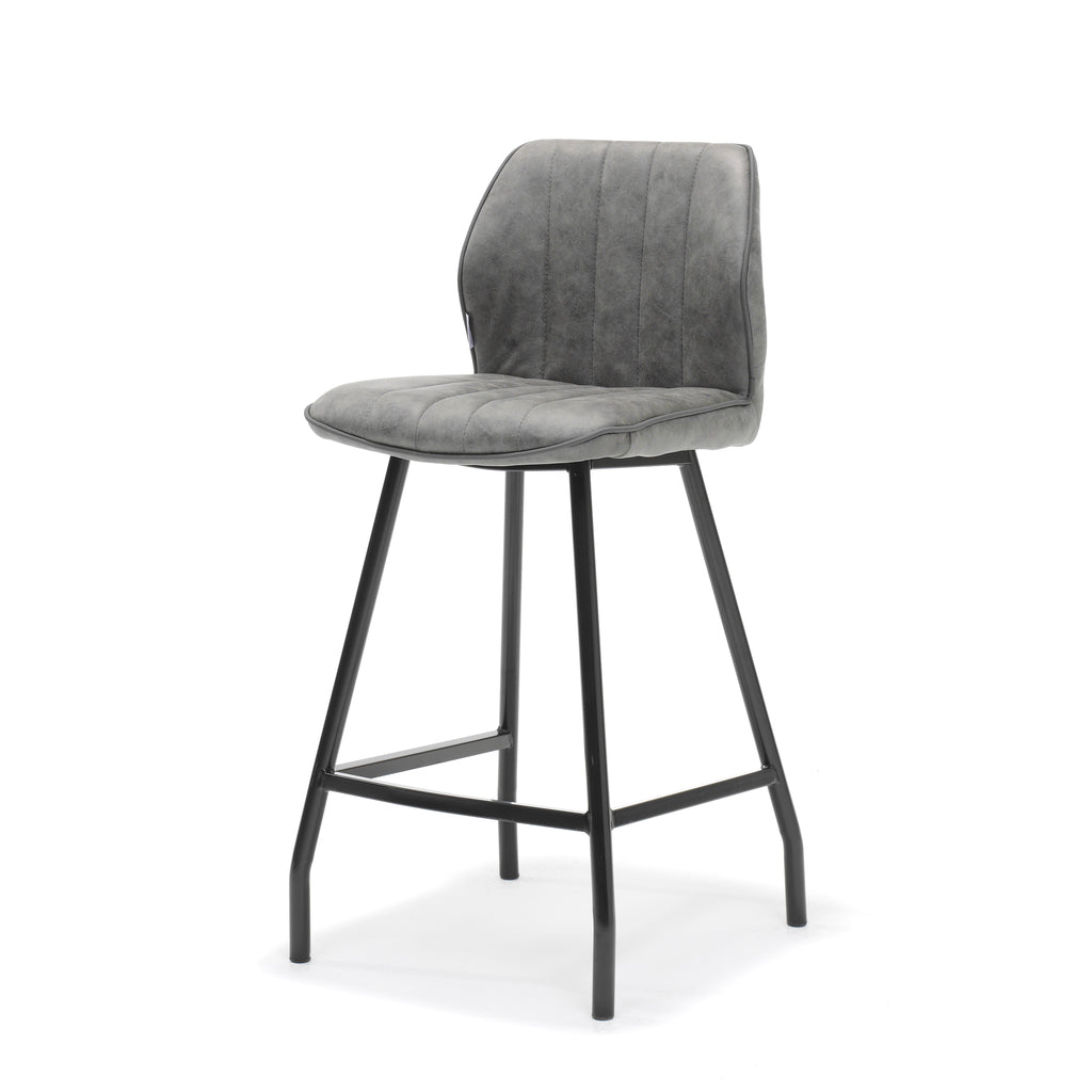 Barkruk Gino zwart stof Soft Steel - RVD