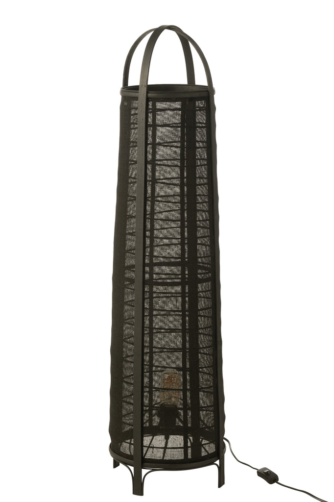 Lampadaire Don en coton et bambou noir - J-LINE
