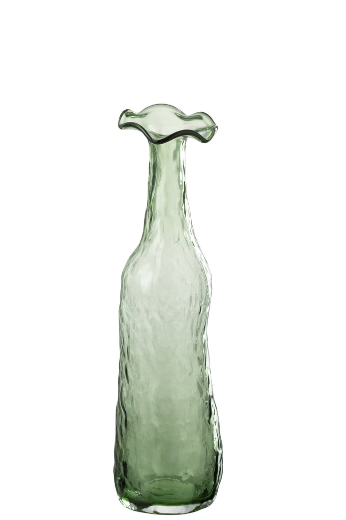 Vase fleuri en verre vert M - J-LINE