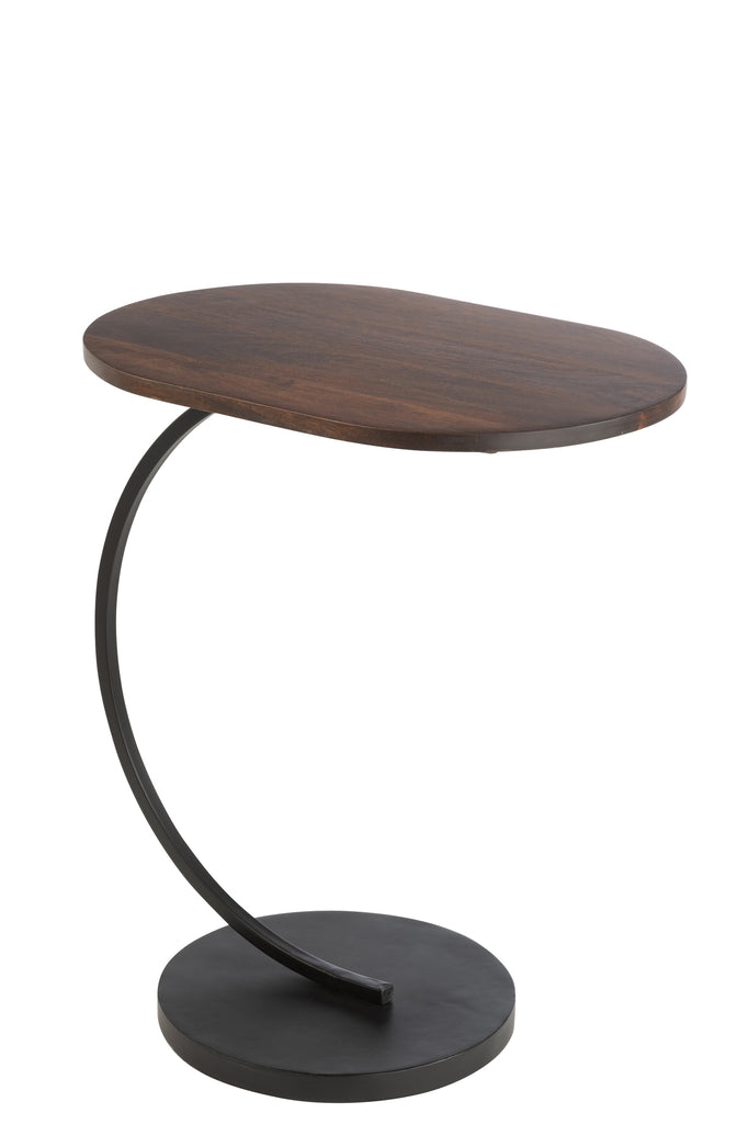 Bijzettafel Swoosh ijzer/mangohout - J-LINE