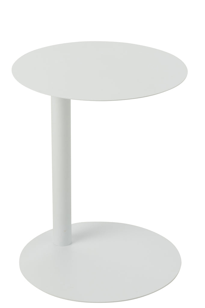 Bijzettafel rond metaal wit - J-LINE