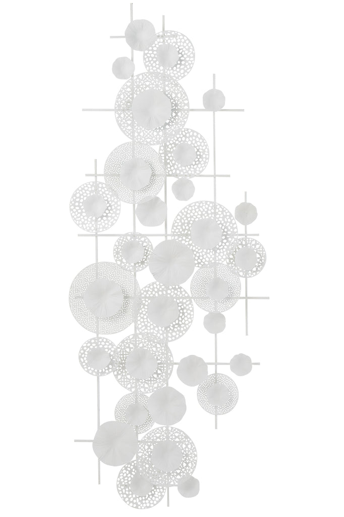 Wanddecoratie Bloemen Metaal Wit - J-LINE