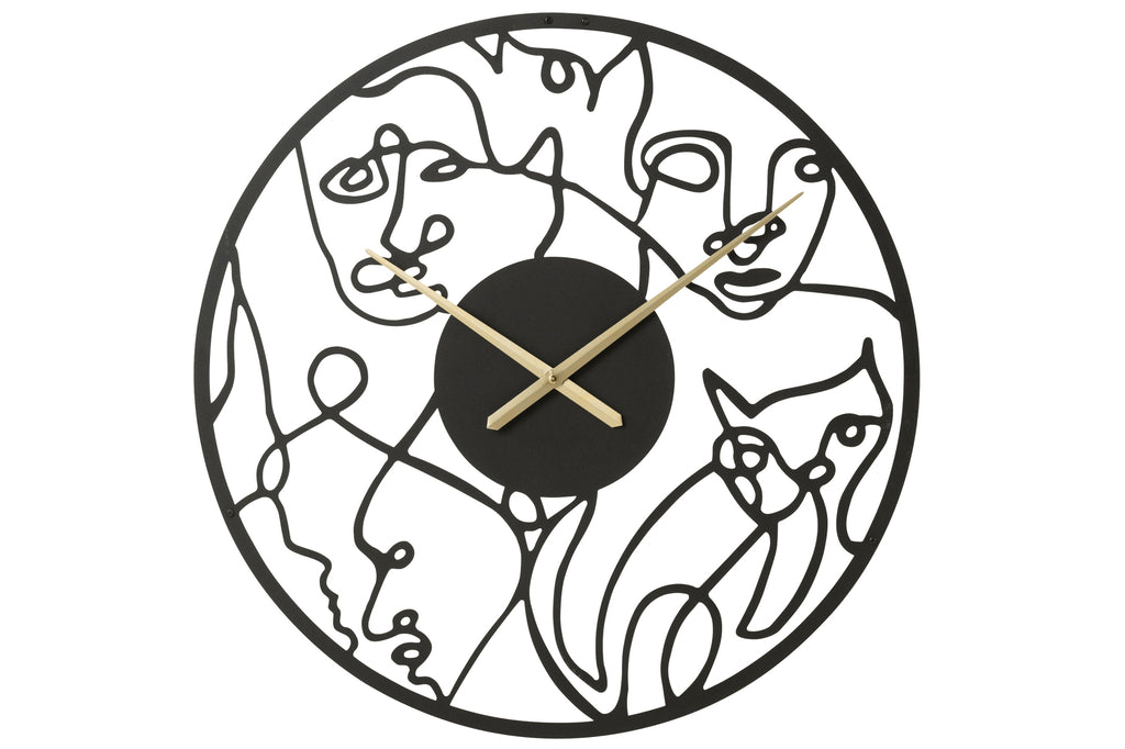 Klok gezichten Metaal Zwart L - J-LINE