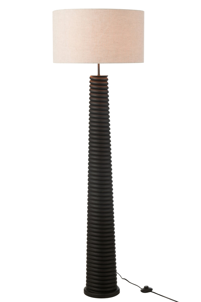 Lampadaire en bois d'Ailanthus, noir/gris - J-LINE