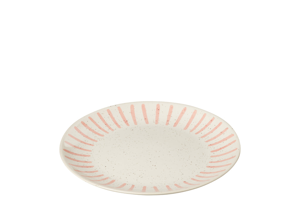 Assiette en porcelaine rose S - J-LINE