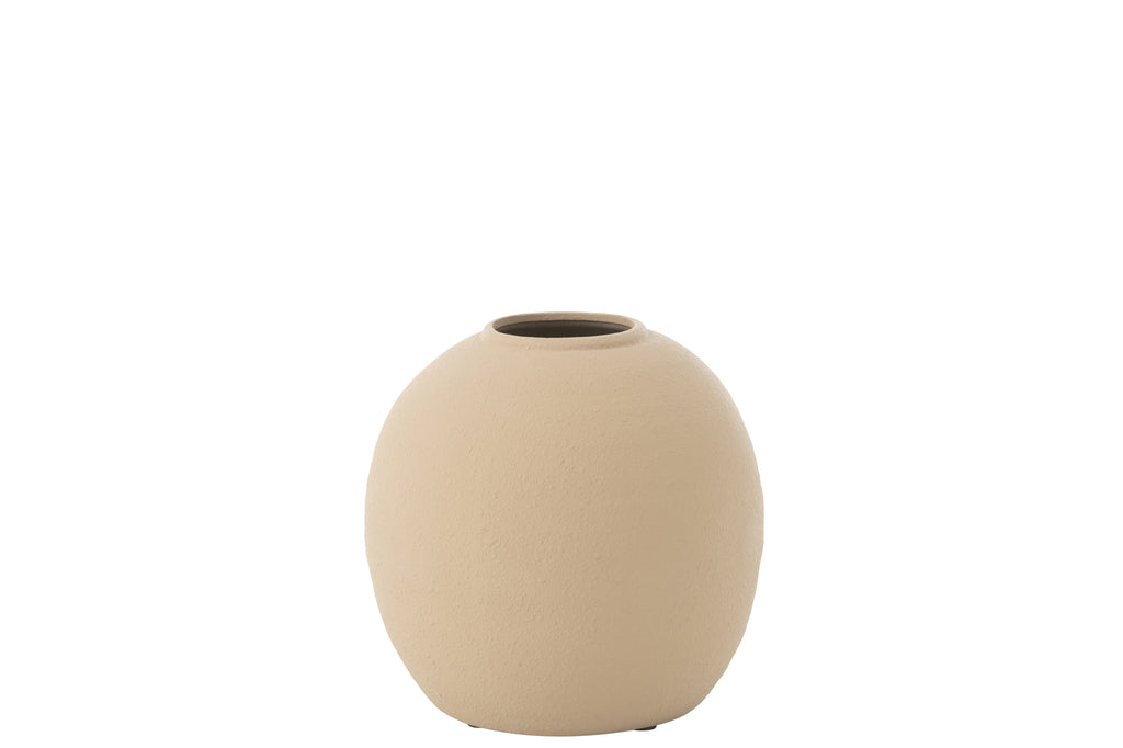 Vaas Cassia Rond Klei Natuurlijk S - J-LINE