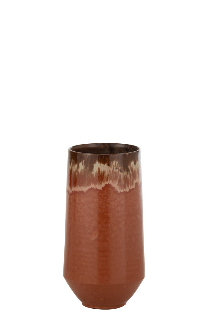 Vase Aline Long Céramique Rouge S - J-LINE