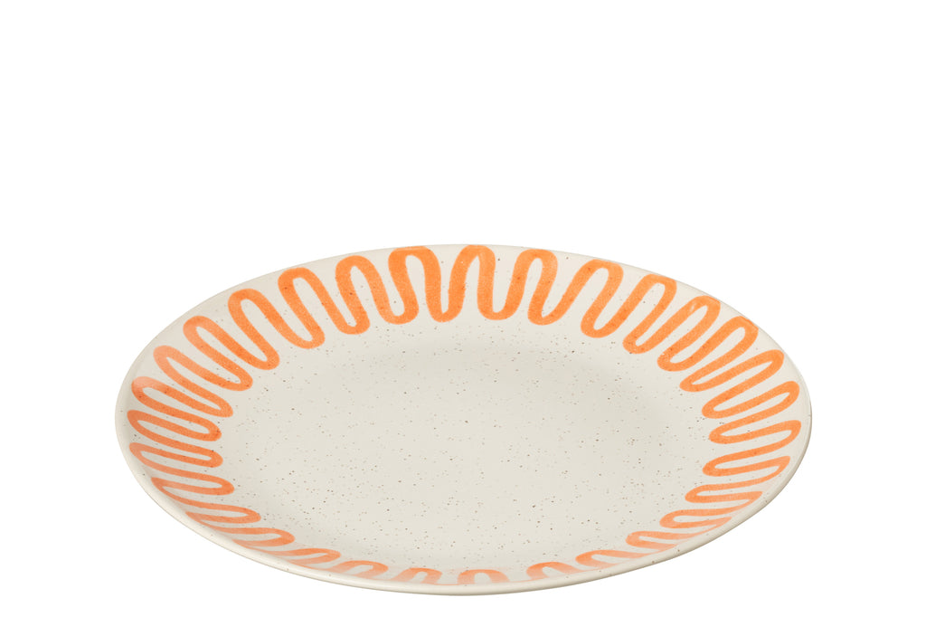 Assiette courbe en porcelaine orange L - J-LINE