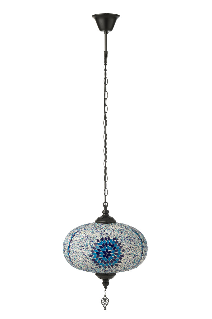 Hanglamp Mozaïek Glas/Metaal Blauw L - J-LINE