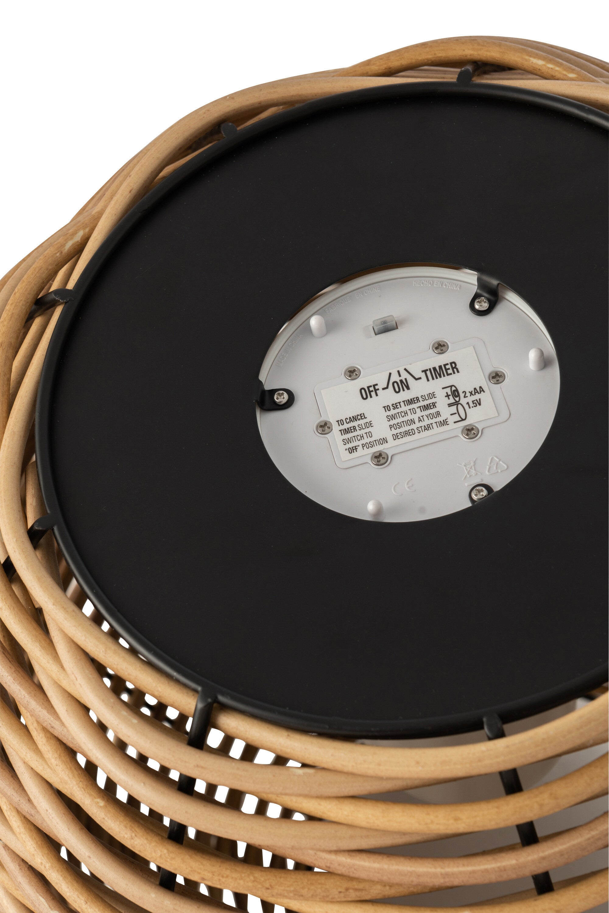 Lantaarn Geweven Led Plastic Natuurlijk S - J-LINE