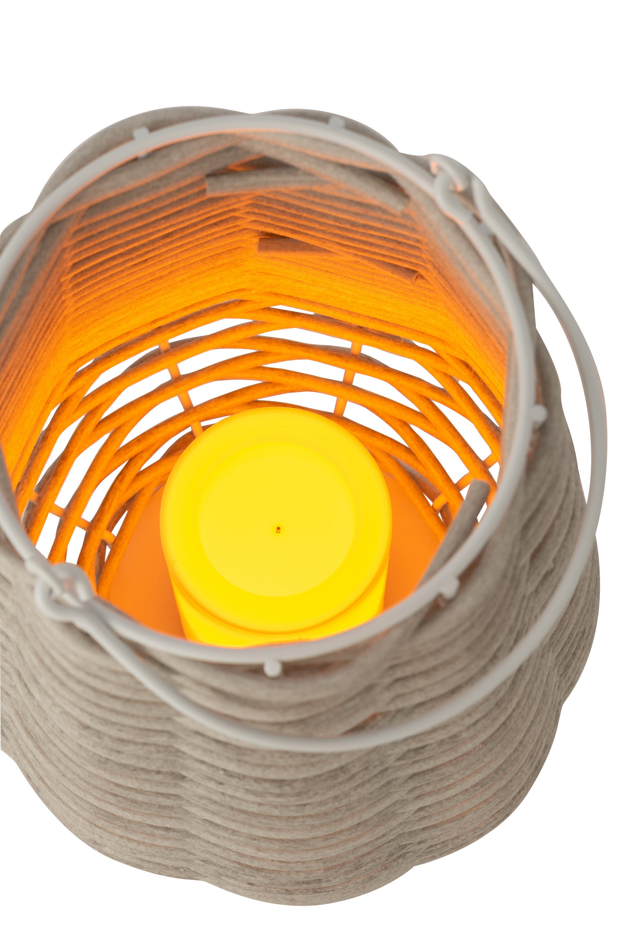 Lantaarn Geweven Led Plastic Wit S - J-LINE