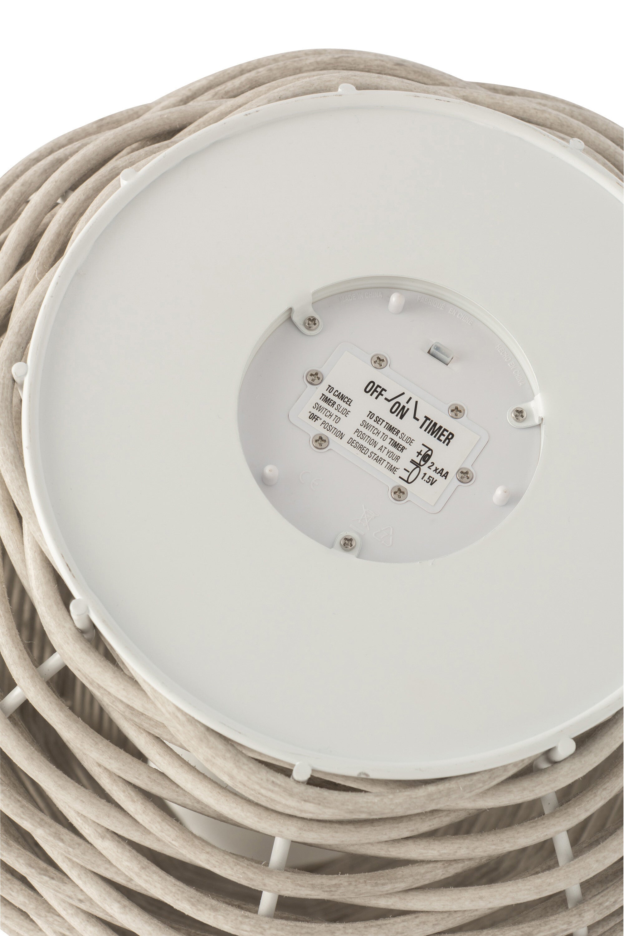 Lantaarn Geweven Led Plastic Wit S - J-LINE