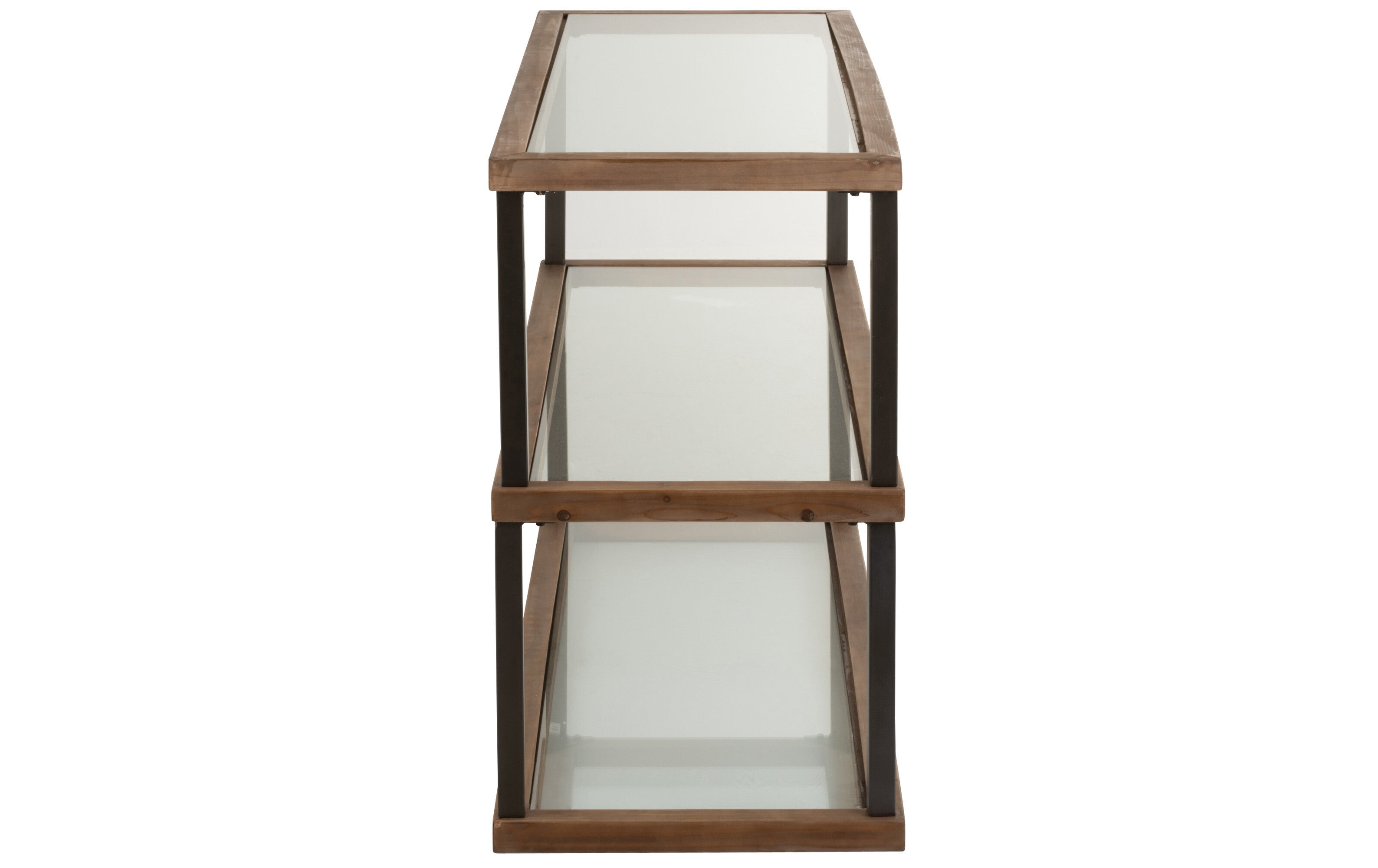 Wandtafel 3 niveaus Glas/Hout Bruin - J-LINE