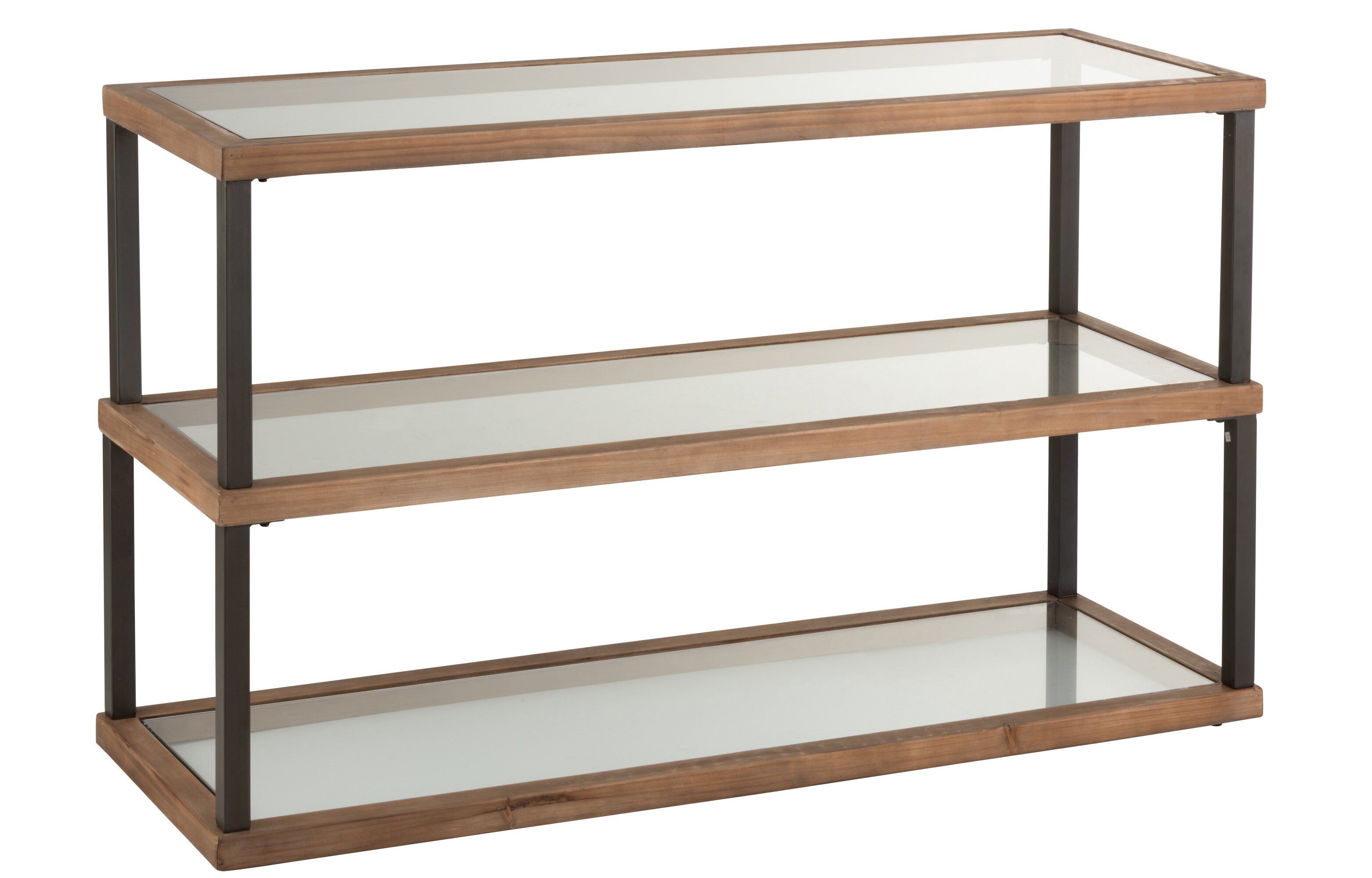 Wandtafel 3 niveaus Glas/Hout Bruin - J-LINE