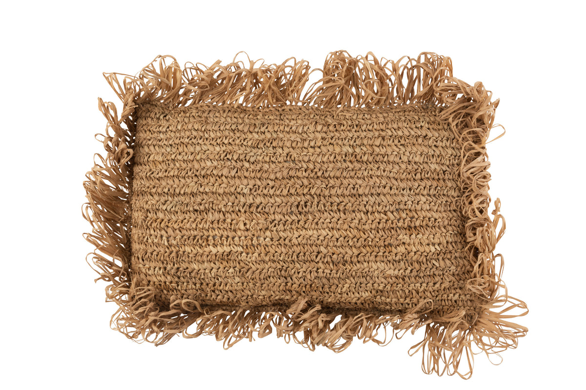 Coussin Raphia Naturel - J-LINE