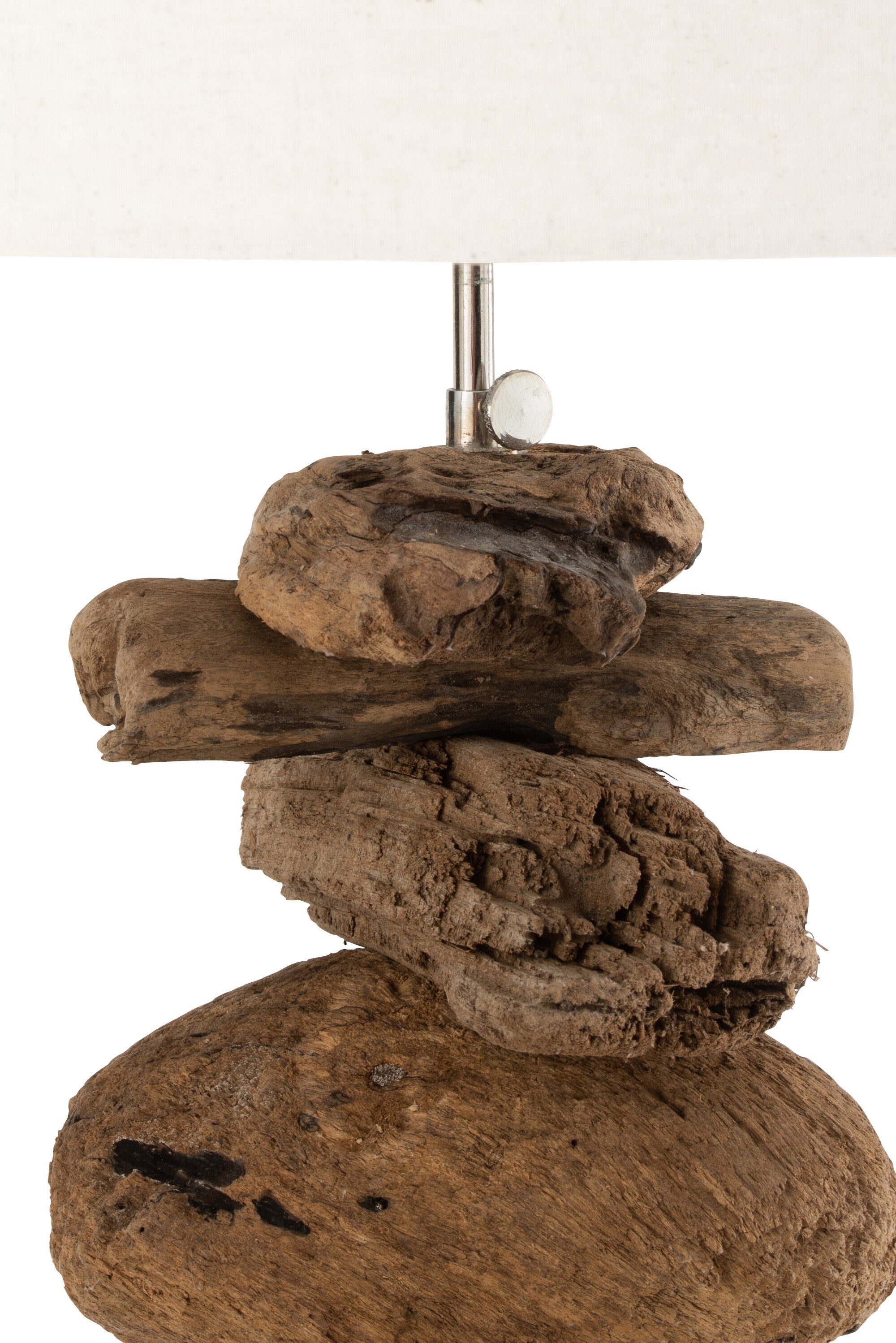 Lampadaire + abat-jour bois flotté naturel/beige L - J-LINE