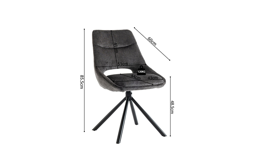 Stoel 'Dante' Fabric Grey ) RS