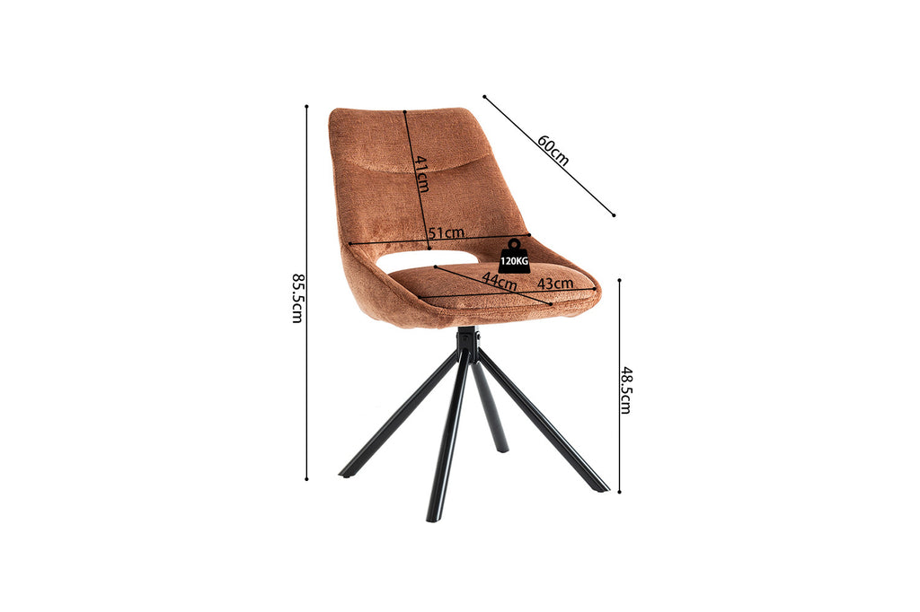 Stoel 'Dante' Fabric Rust RS