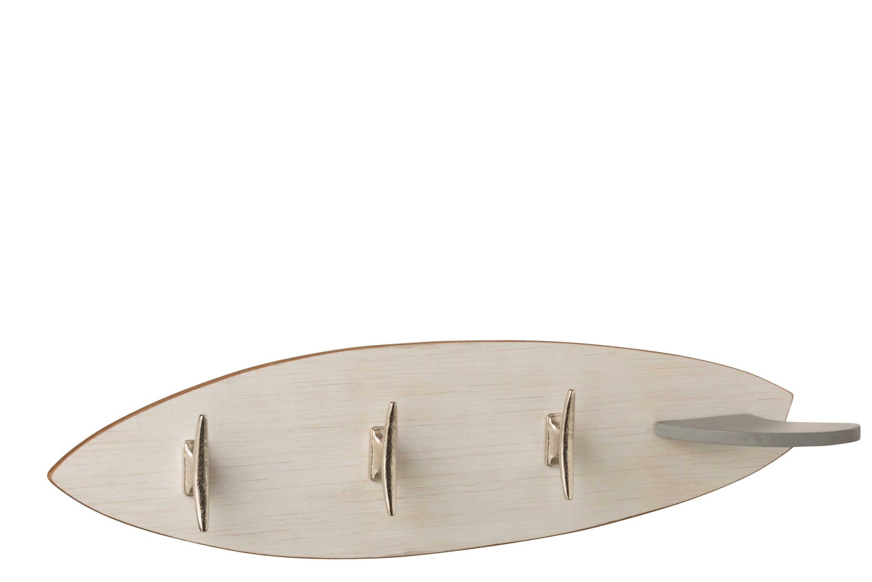 Kapstok Surfplank 3 haken hout beige - J-LINE