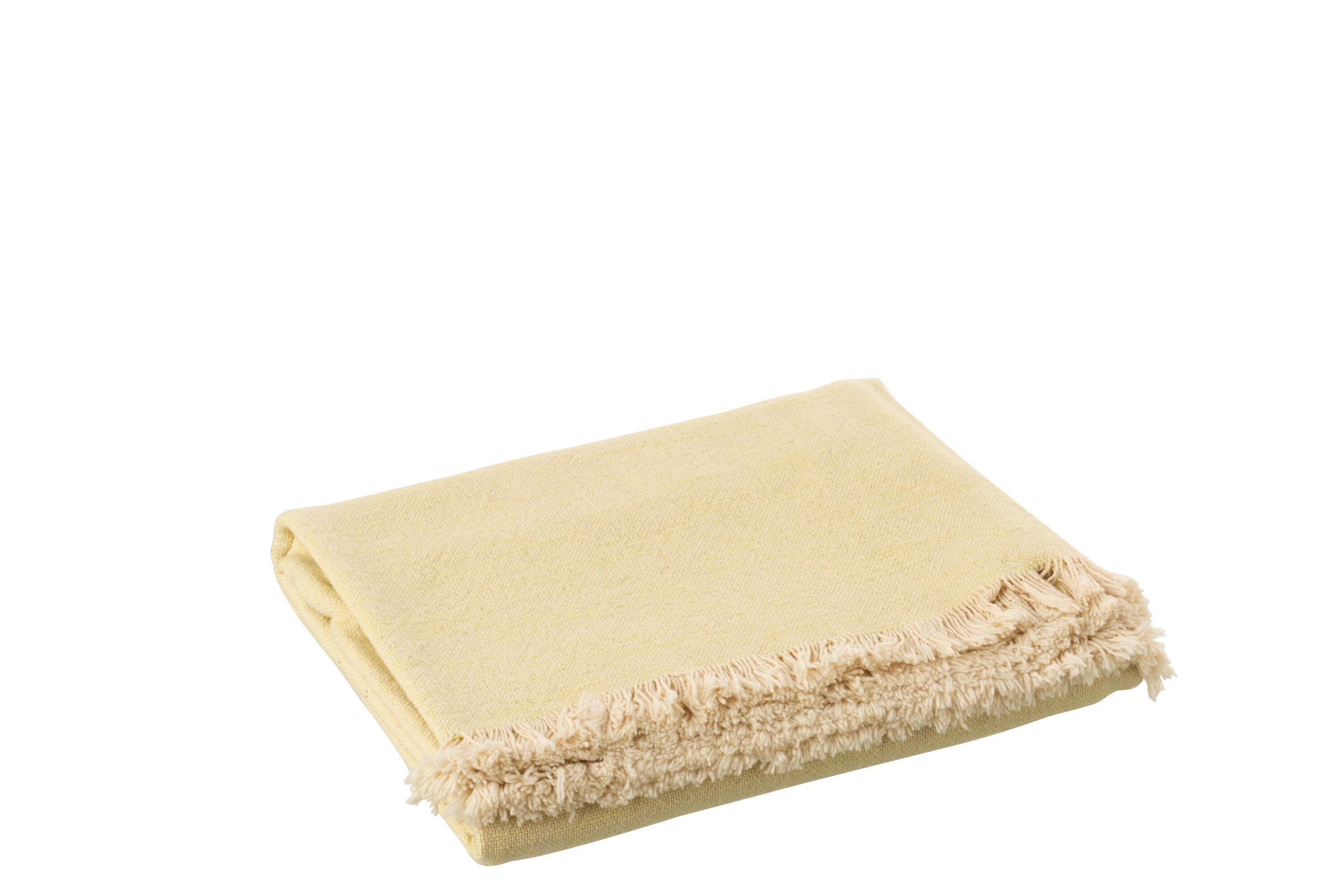 Plaid en coton jaune/beige - J-LINE