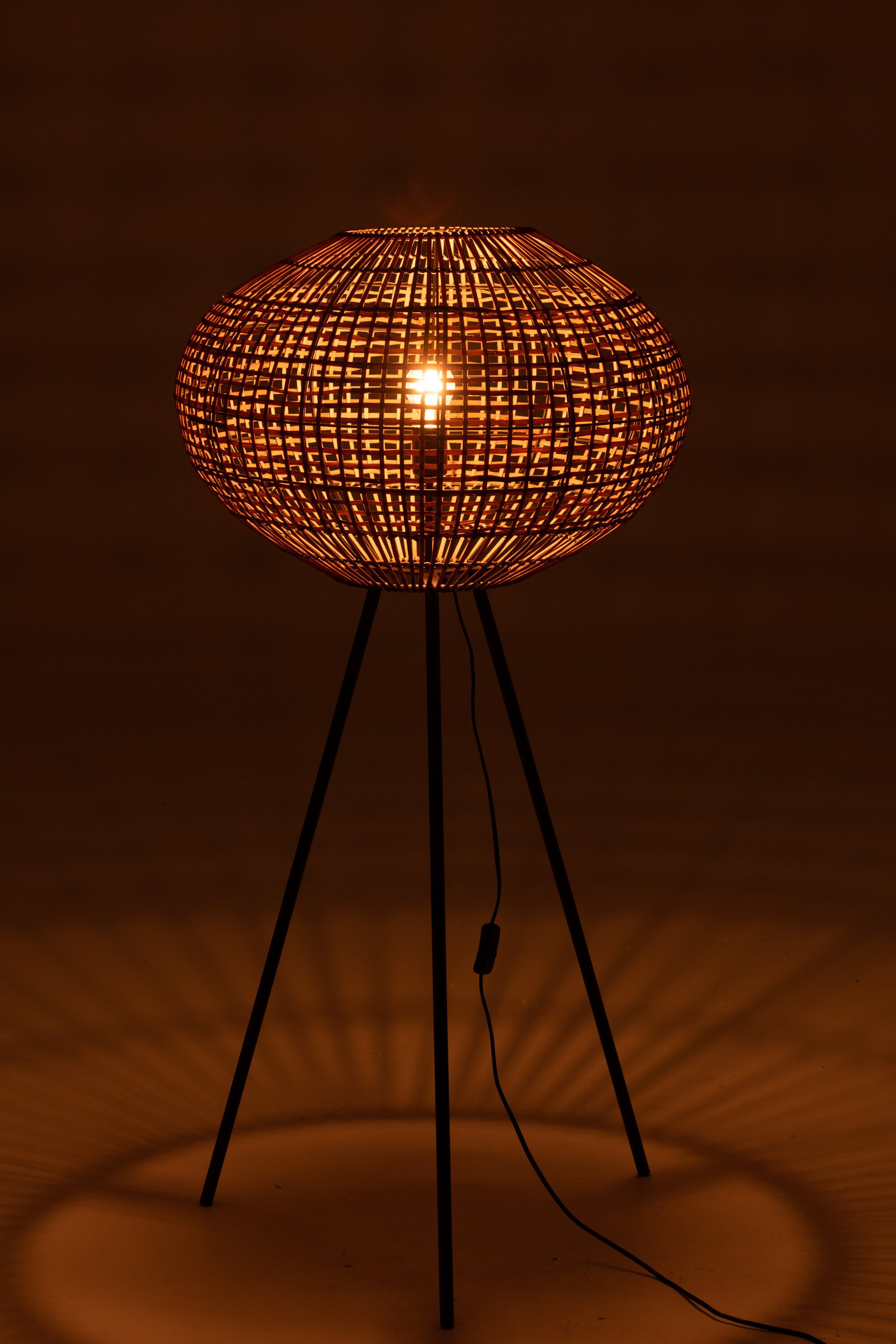 Vloerlamp Driepoot Rotan/Metaal S - J-LINE