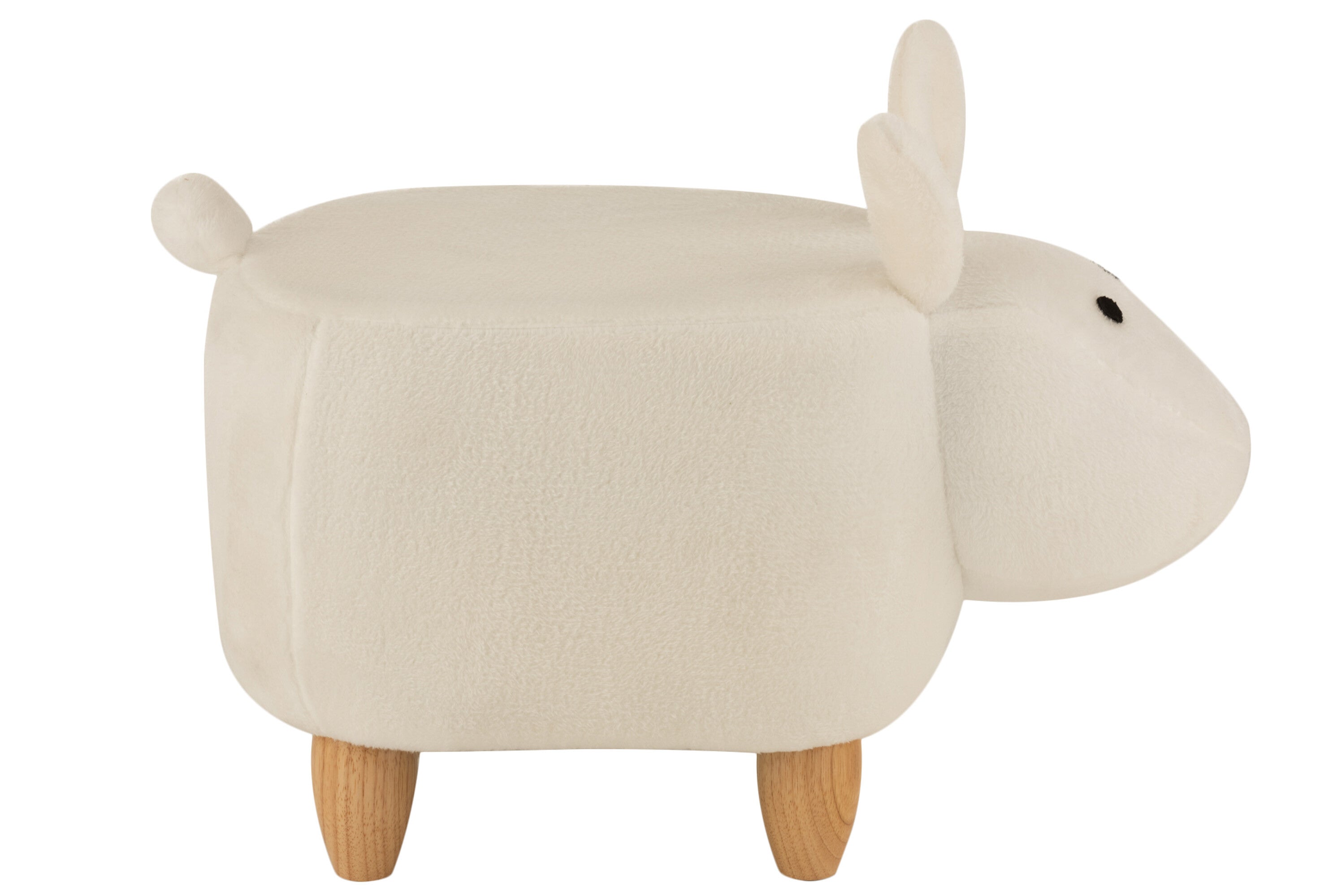 Chaise haute en bois de mouton/tissu blanc - J-LINE