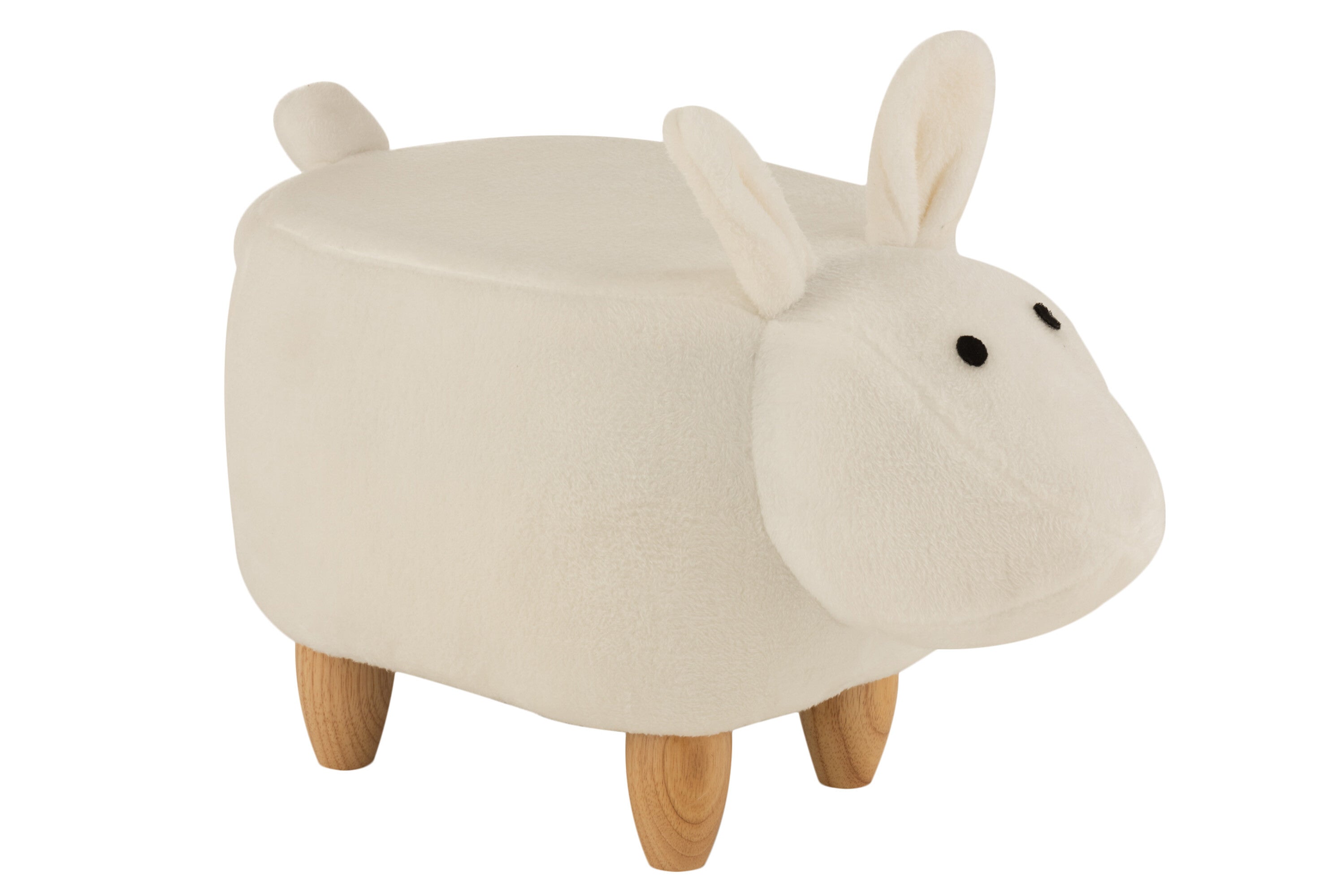 Chaise haute en bois de mouton/tissu blanc - J-LINE